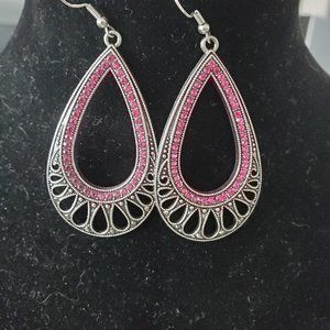 Silver and Pink Earrings